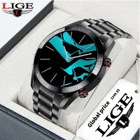 2022 lige new 454454 hd screen smart watch display the time bluetooth call local music smartwatch for men android tws earphones