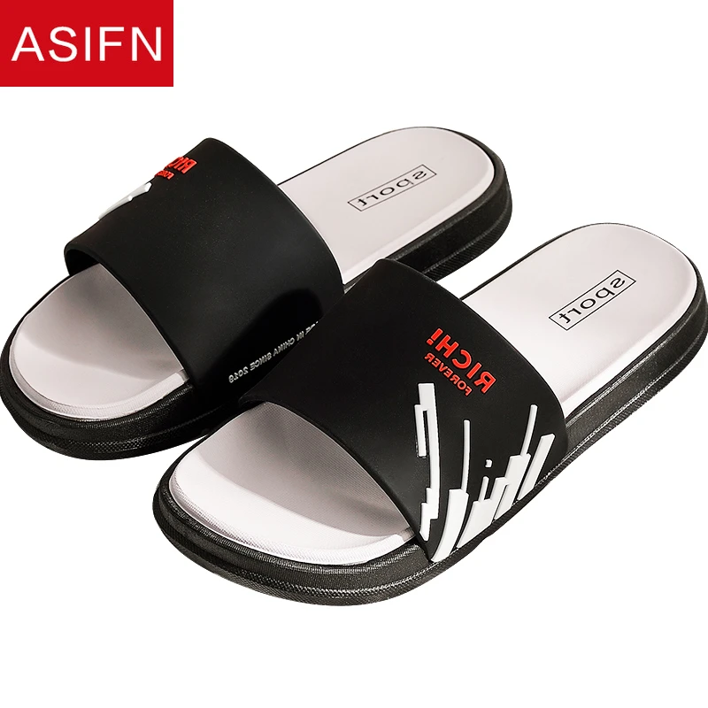 

ASIFN Summer Flip Flops Fashion Beach Slides Men's Slippers Women Male Indoor Home Outdoor Slip Household Sandals Men Slippers