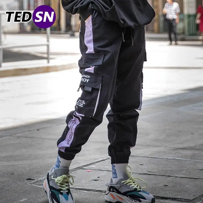 Брюки-карго мужские в стиле хип-хоп уличная одежда повседневные джоггеры с