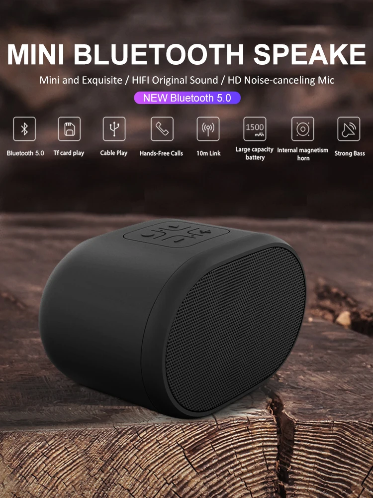 Беспроводная Bluetooth портативная мини-аудиосистема TWS сабвуфер с TF-картой аудио