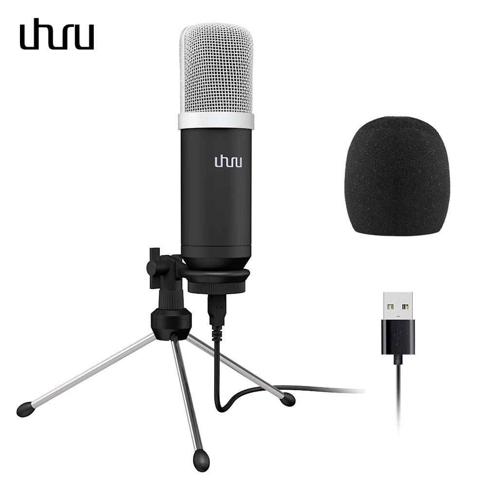 UHURU UM960 USB микрофон 192 кГц/24 бит Профессиональный Подкаст микрофонный конденсаторный микрофон с штативом Стенд для компьютера Youtube