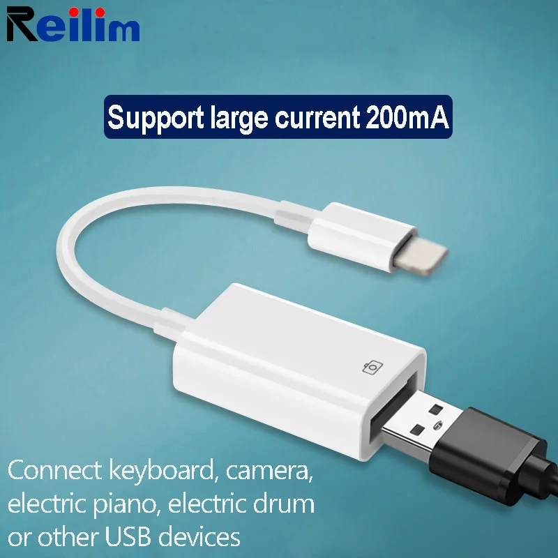 Адаптер OTG USB для камеры lightning USB кабель наушники конвертер Электрический пианино MIDI клавиатура для iphone 7 8 ios 13 адаптер