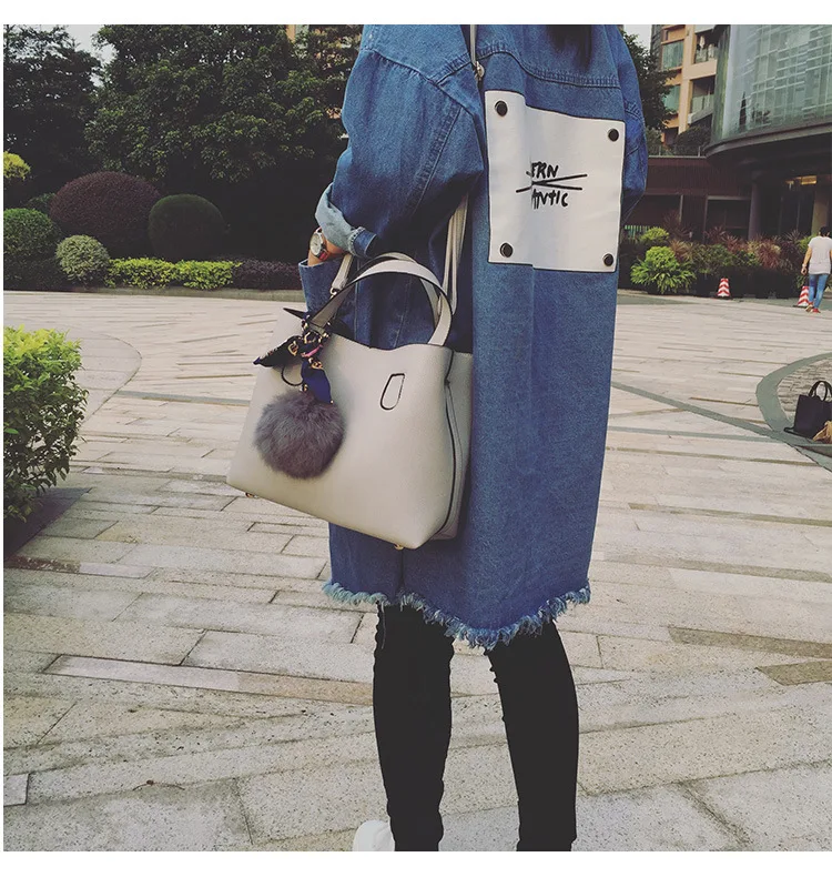 HELLOVE Women Shoulder Bag with a Little Bag inside Metal Magnetic Buckle PU Leather Totes Crossbody Messenger for Female Ladies