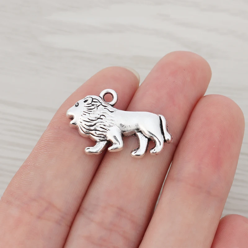 Фурнитура для изготовления ювелирных изделий из тибетского серебра Льва 15 x 29x18