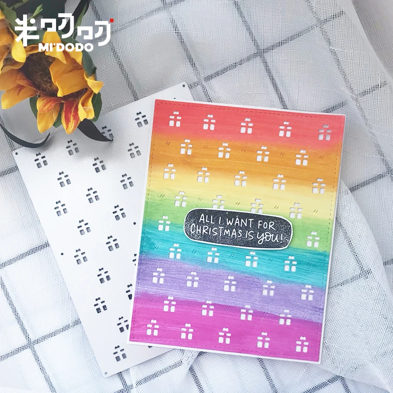 Рождественский подарок металлический фон для скрапбукинга сделай сам бумажный