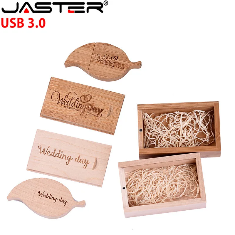 JASTER usb 3 0 флеш накопитель деревянный лист + коробка карта памяти Флеш 4 ГБ 16 32 64 128