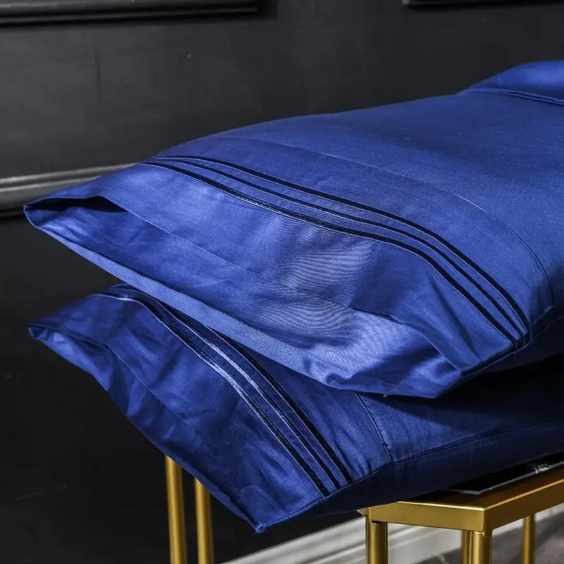 30Egyptian Cotton Luxury 600TC Blue Color Bed Sheet Pillow Case Bedsheet Flat Pillowcase Bedding Sheets Home Textile #s | Дом и сад
