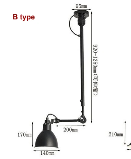 B type black Скандинавский длинный потолочный светильник, современный расширяемый потолочный светильник для гостиной, потолочный светильник s Luminaria, потолочный светильник ing - Цвет корпуса: B type black
