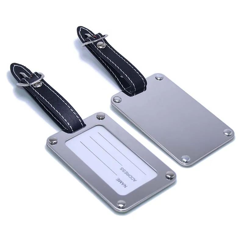 

Newest Top Quality Metal Square Luggage Tag Label Men Women Handbag Portable Travel Accessories Name ID Address Tags