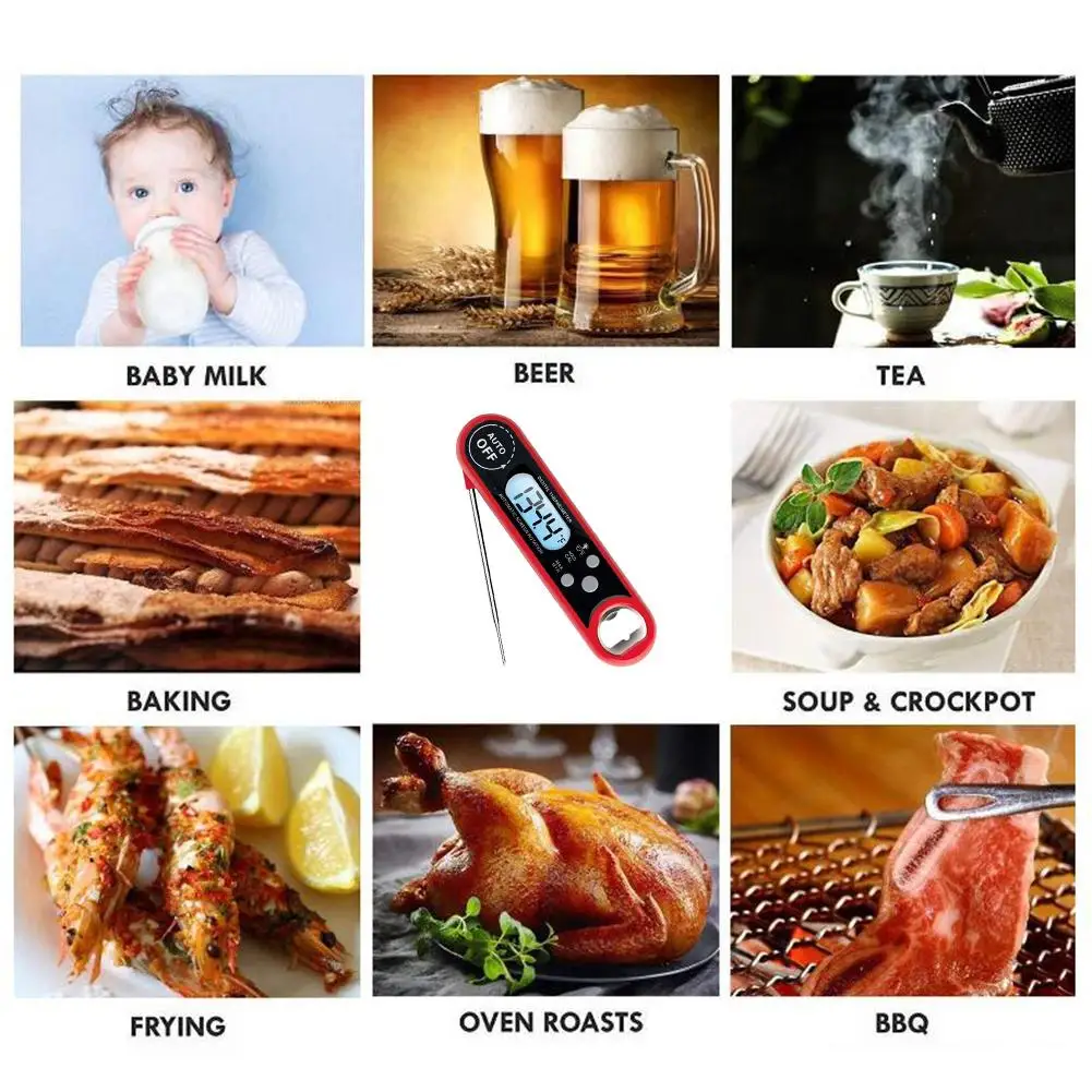 

Food Thermometer Digital Meat Thermometer Best Waterproof Instant Read Thermometer With Calibration And Backlight Functions