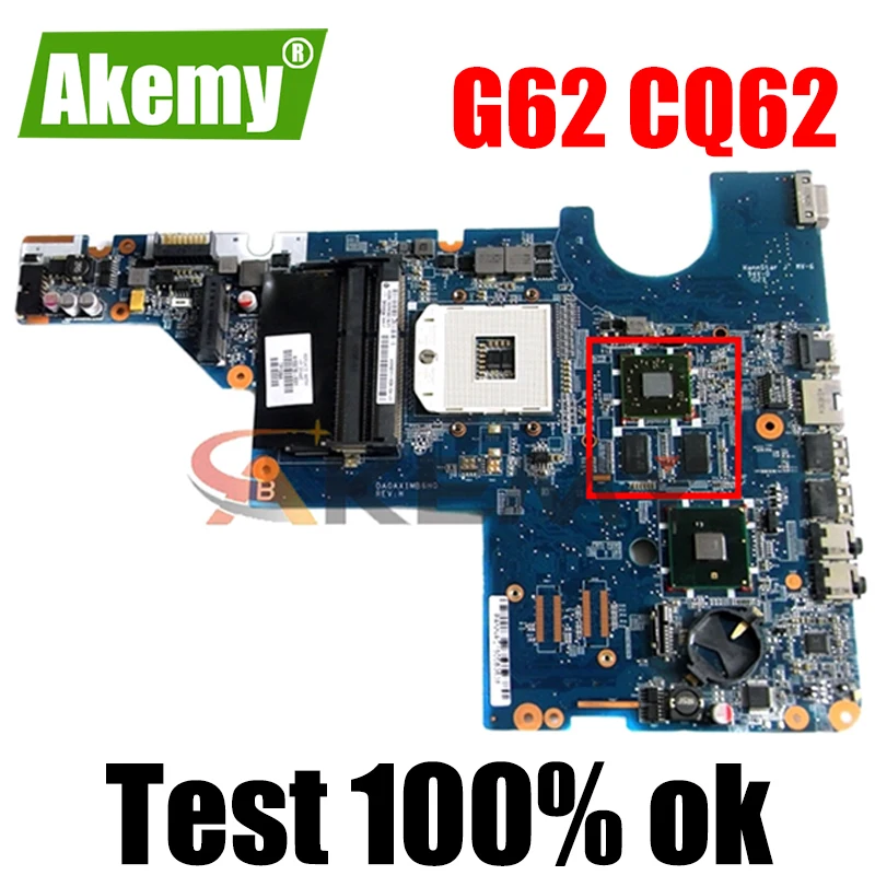

Материнская плата Akemy для ноутбука HP Pavilion G62 CQ62 615578-001 595183-001 DA0AX1MB6H0 HM55 DDR3 512 Мб GPU Бесплатный ЦП