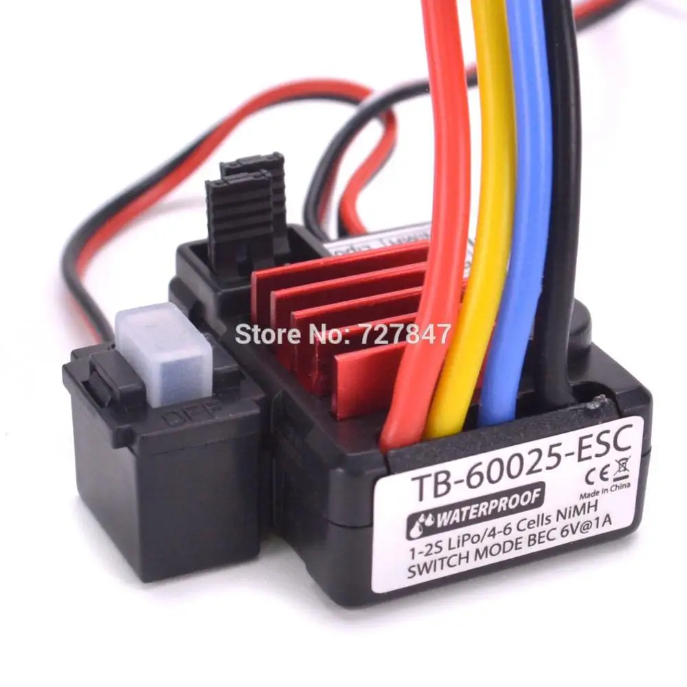 Турбо гоночный водонепроницаемый 25A TB 60025 ESC Матовый регулятор скорости 1A/6 V BEC для