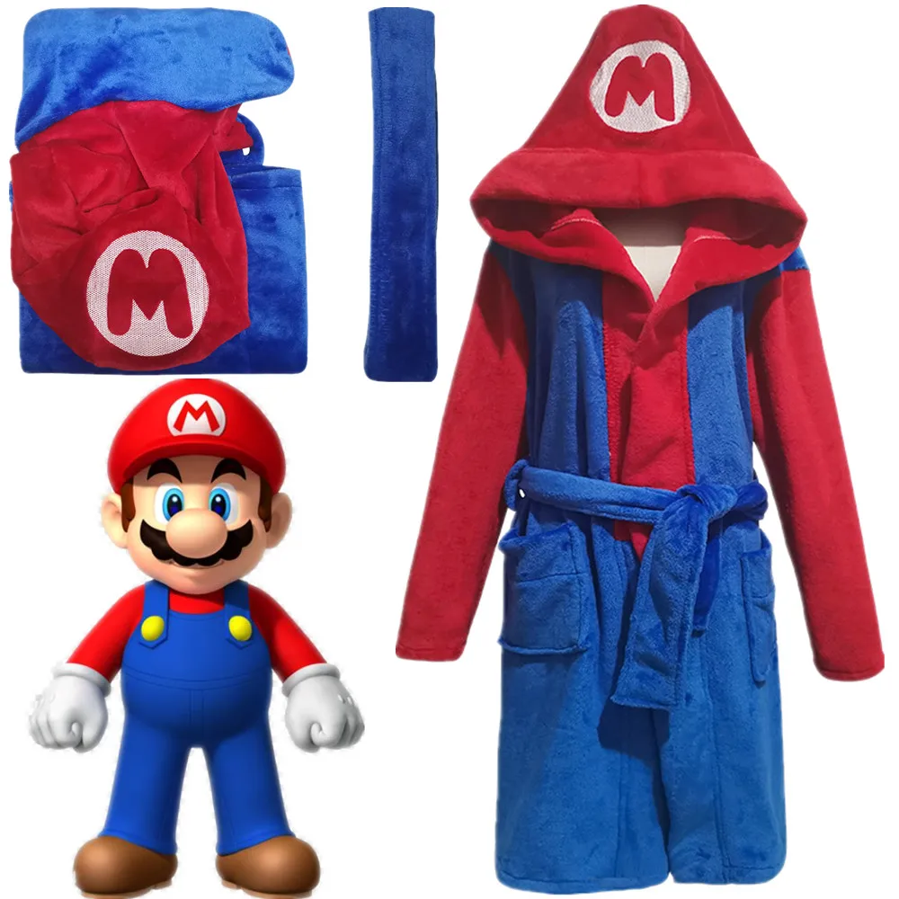 

Super Luigi Unisex Adult Kids Sleepwear Pajamas Cosplay Costume Night Robe Bathrobe