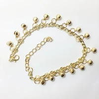 new summer gold color silver color bead chain anklet for women vintage foot ankle sandals bohemian beach leg jewelry anklet