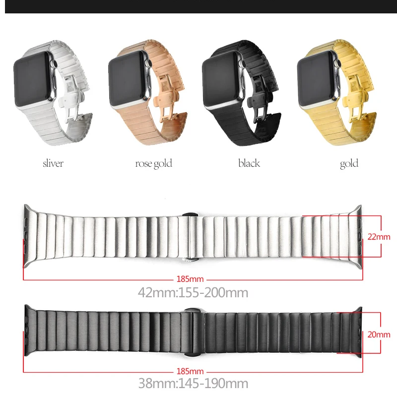 

Stainless Steel Strap For Apple Watch Band 44mm 40mm 38mm 42mm Butterfly Metal bracelet iwatch Band Series 3 4 5 SE 6 2 1