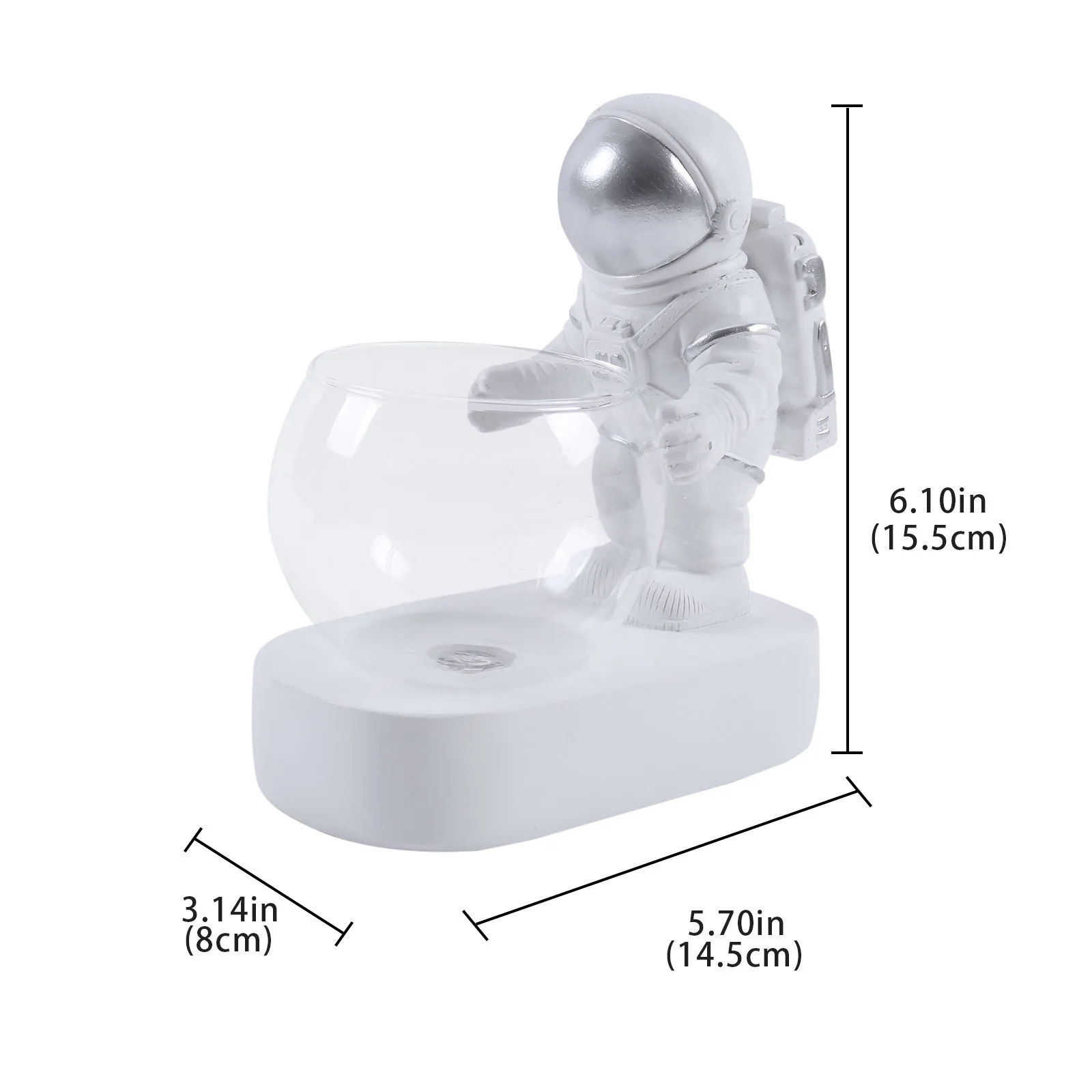 

Creative Glass Vase Resin Astronaut Diver Ornaments Flower Vases Hydroponics Home Decor Bedroom Living Room Desktop Decoration