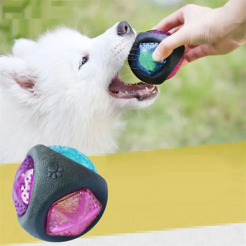 

Aapet 1pc Rubber Pet Chew Toy Shining Ball For Dog Puppy Luminous Dog Molar Chew Toy Pet Puppy Night Light Ball Toy Accessories