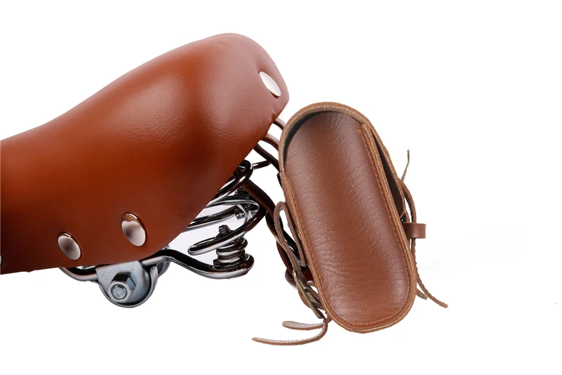 Винтажная велосипедная сумка для хранения с велосипедным седлом коричневого