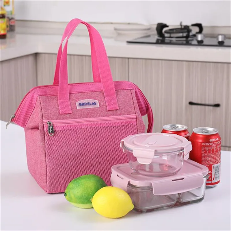 Многоразовая сумка холодильник для обеда Ланч бокс большая катион + алюминиевая