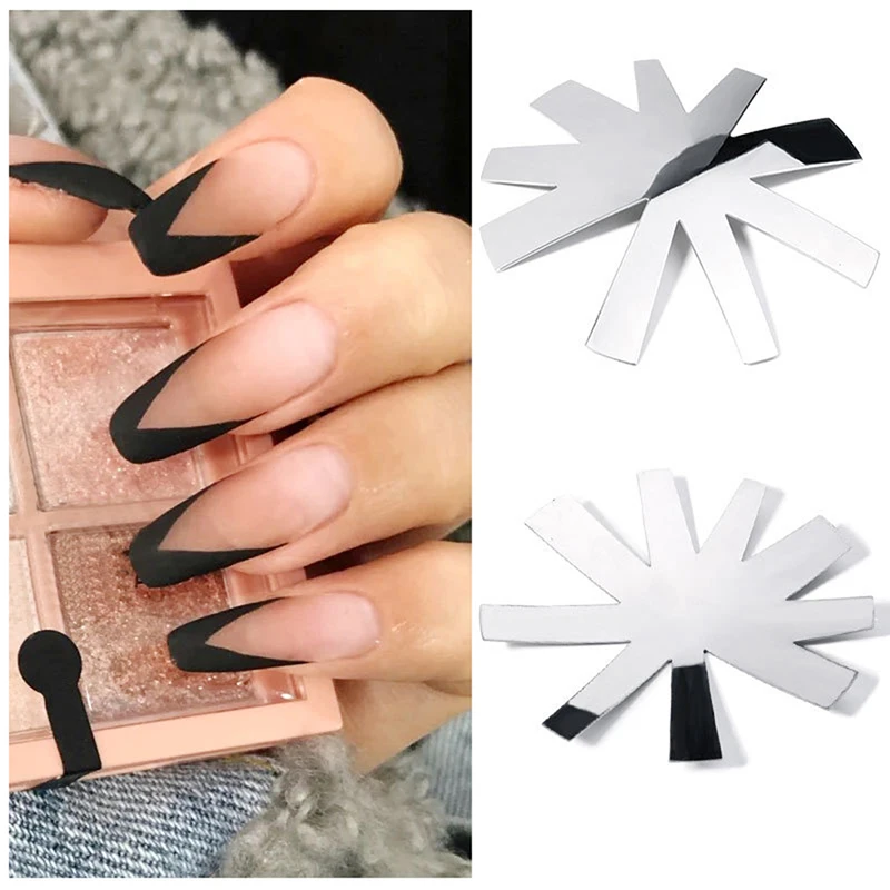 

Pro 9 Maten Makkelijk Franse Cut V-Vorm Tips Manicure Edge Trimmer Vormige Rvs Line Tools Nail Art Acryl Cutter