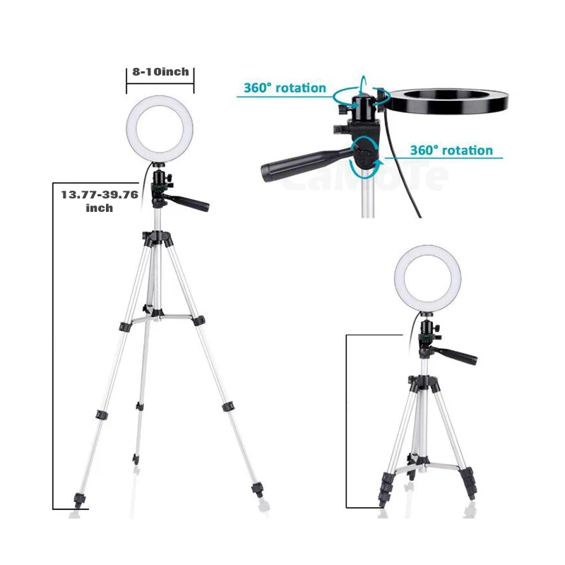 Приглушаемый USB СВЕТОДИОДНЫЙ светильник для студийной камеры кольцевой