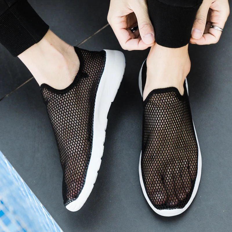 

Casual Shoes Men 2021 New Light Breathable Slip on Loafers Men Shoes Walking Running Shoes Flats Plus Size 47 Male Footwear