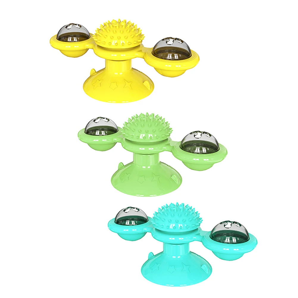 

Suction Cup Cat Toy Cats Puzzle Training Turntable Windmill Ball Whirling Kitten Teasing Play Game Interactive Toys Pet Supplies