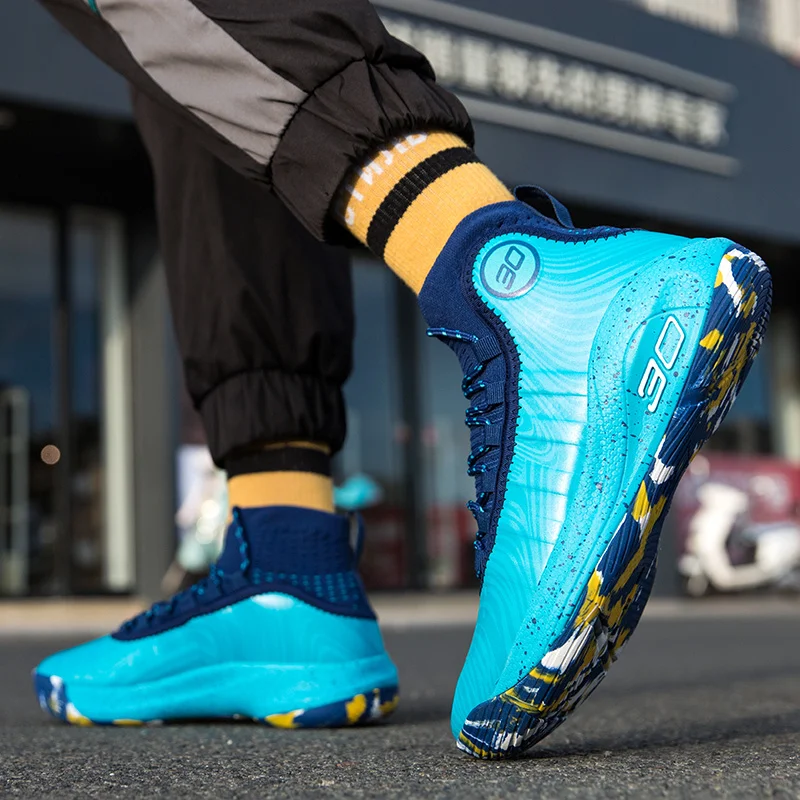 Новинка вязаная Баскетбольная обувь на воздушной подушке Мужская Уличная Боевая