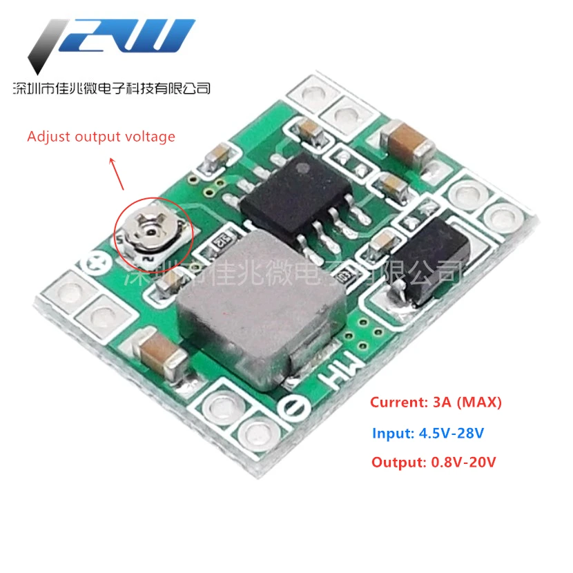 Новый ультра маленький размер DC DC3A мощность Шаг вниз Регулируемый Модуль 24В до