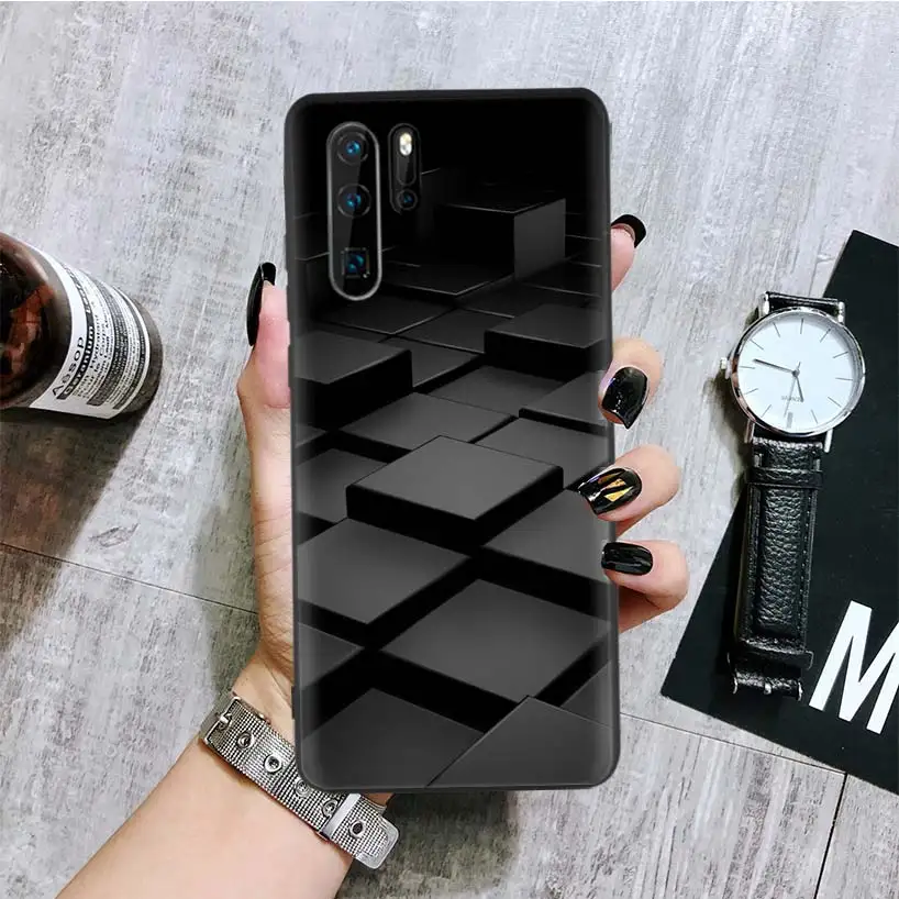 Черный, легкий, темный, черный чехол для телефона huawei mate 30 20 10 P30 P20 P10 Pro Lite P Smart Z Роскошный чехол