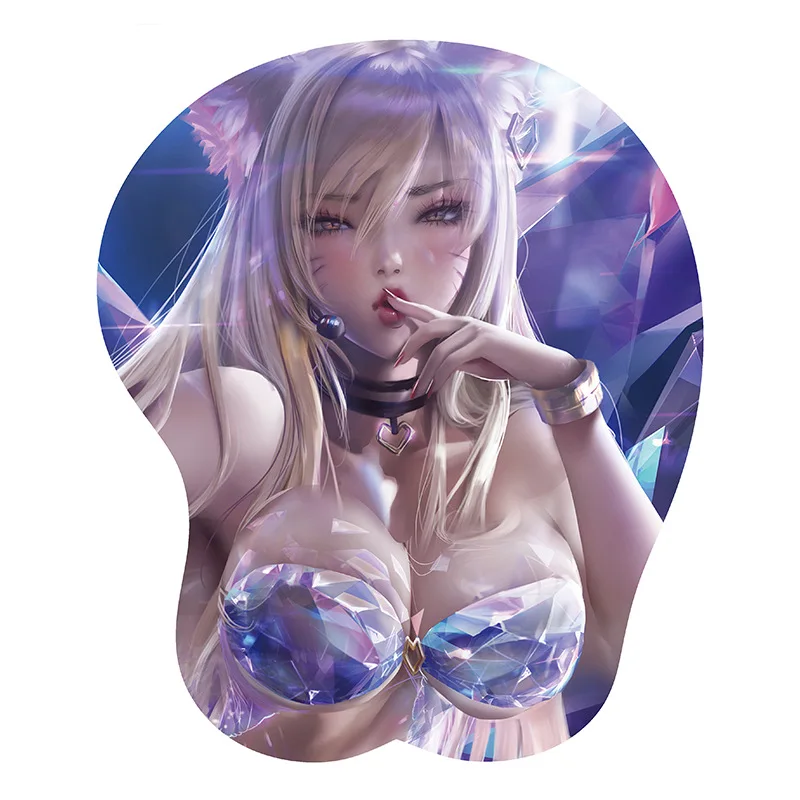 Стерео силиконовый коврик для мышки с аниме Креативная идея 3D сексуальный
