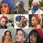 Модный женский хлопковый шарф-бандана для девочек, детские квадратные банданы в стиле панк, головные уборы в богемном стиле, повязки на голову, аксессуары для волос
