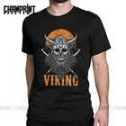 Мужские футболки Vikings, винтажные футболки Odin Valhalla Viking, футболка с коротким рукавом и круглым вырезом, из чистого хлопка, уникальная одежда