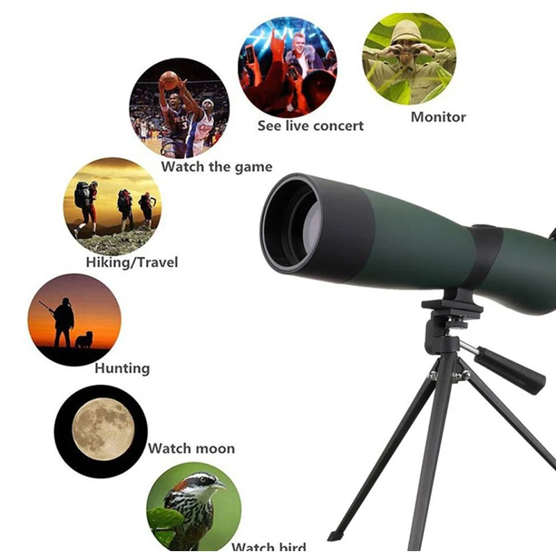25-75x70 Zoom HD Telescope Spotting Scope Waterproof Monocular with Universal Phone Adapter Mount Tripod Hunting Optics | Инструменты