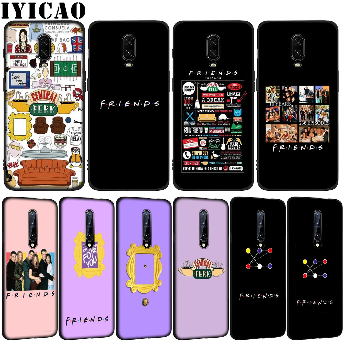 Друзей ТВ показывает мягкий из термопластика Черный силиконовый чехол для