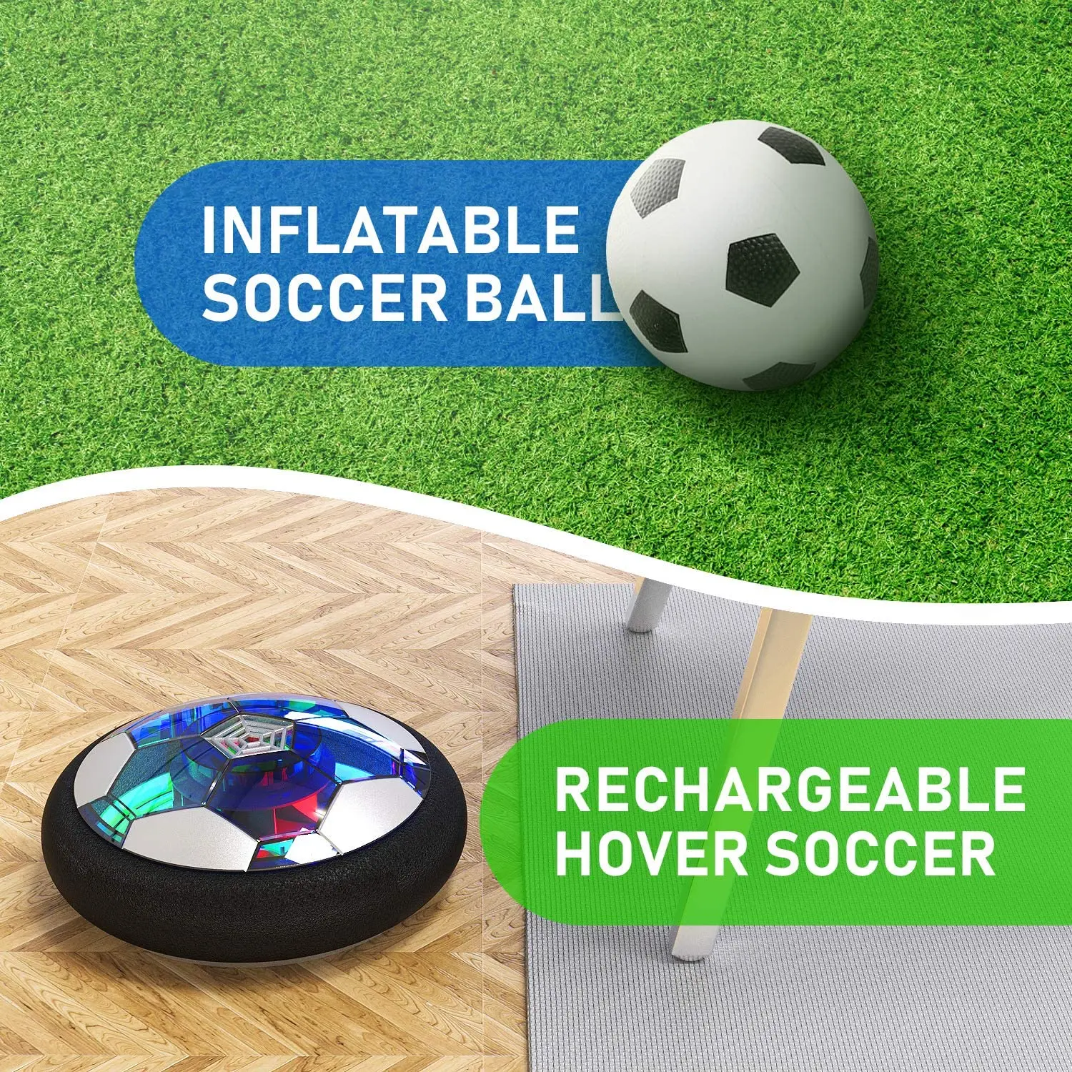 

Air Power Hover Soccer Ball Indoor Football Toy Colorful Music Light Flashing Ball Toys kids sport games Kid's Educational Gifts