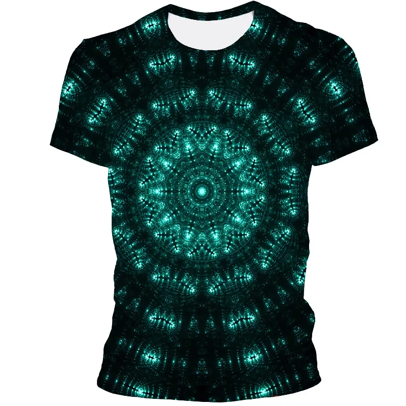 

Dynamic new visual illusion cool 3D printing T-shirt vertigo visual fantasy T-shirt men's casual round neck T-shirt