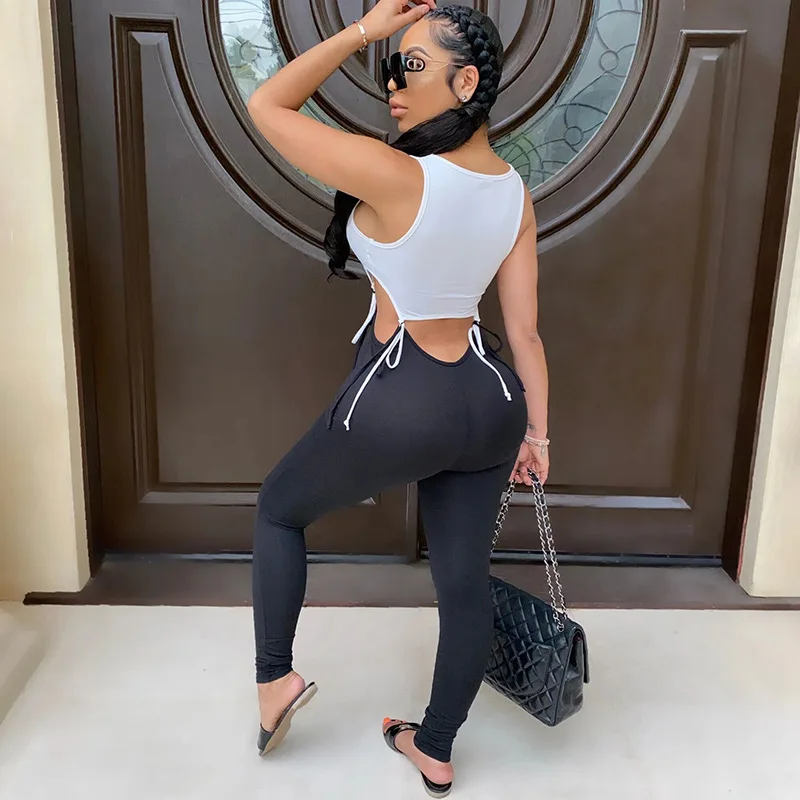 Женский комплект из двух предметов Fuedage укороченный топ на бретельках и штаны с