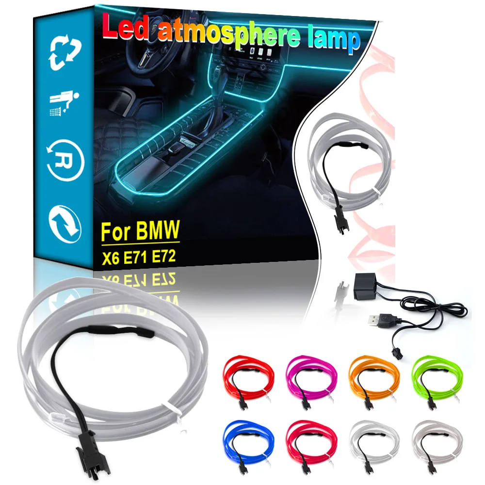 

Car USB Atmosphere LED Lights Auto Luminous Lamps Automotive Goods Car Interior Accessories For BMW X6 E71 E72 BMW Accessories