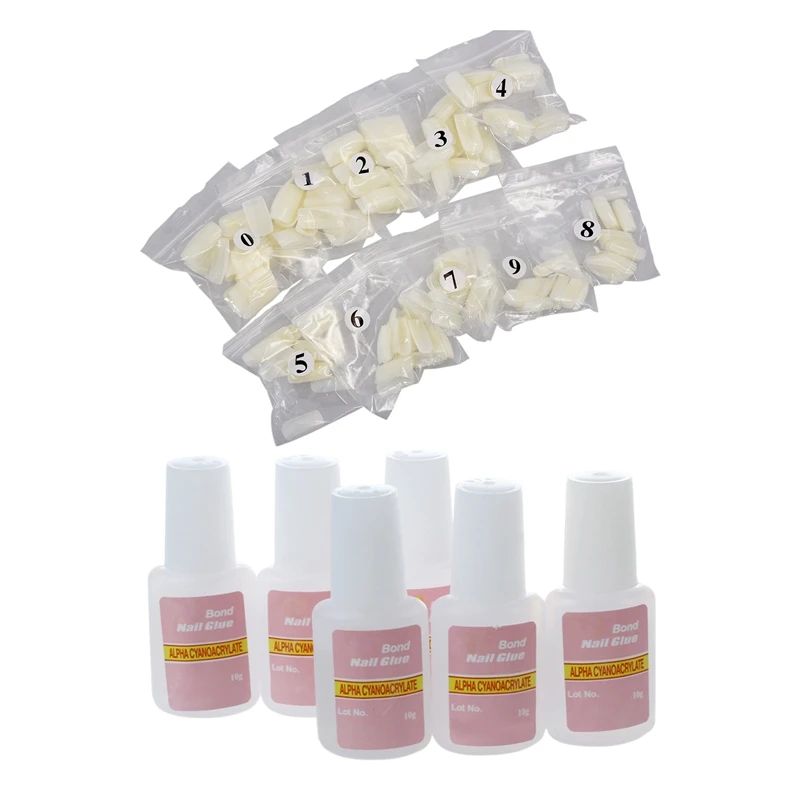 2 комплекта ювелирных изделий для ногтевого дизайна 500 шт. французских акриловых