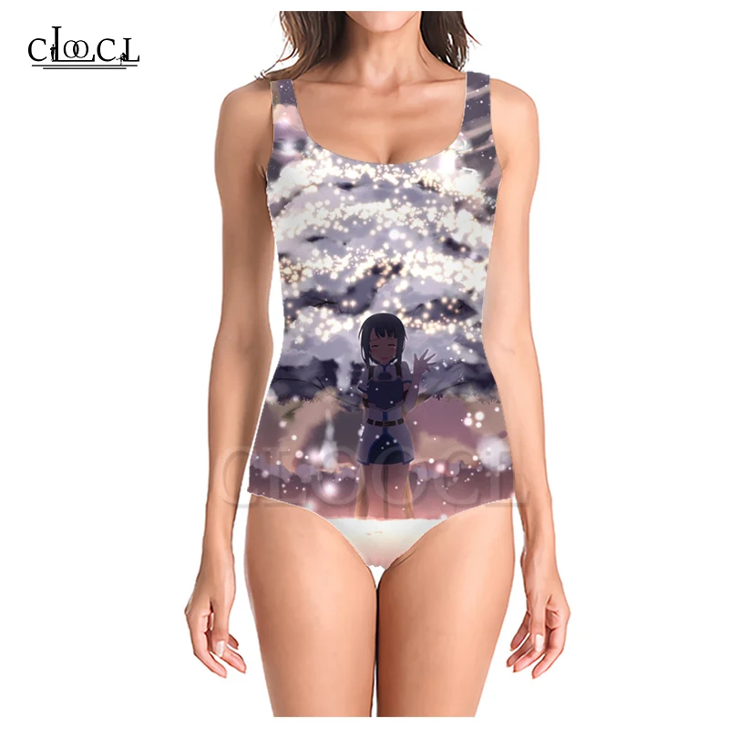 Женский купальник без рукавов CLOOCL сексуальный с 3D принтом в японском стиле