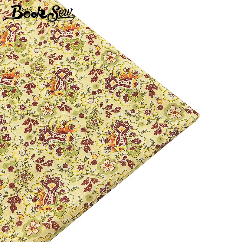 Booksew Высокое качество 100% хлопок поплин Ткань с цветочным принтом тела стеганая
