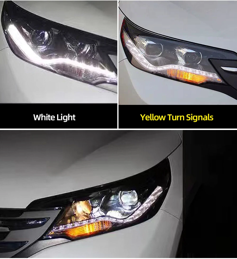 1 пара автомобильный головной светильник s для Honda crv 2012 2013 светодиодный головной светильник для CRV Головной фонарь СВЕТОДИОДНЫЙ дневной ходовой светильник DRL Bi-Xenon HID