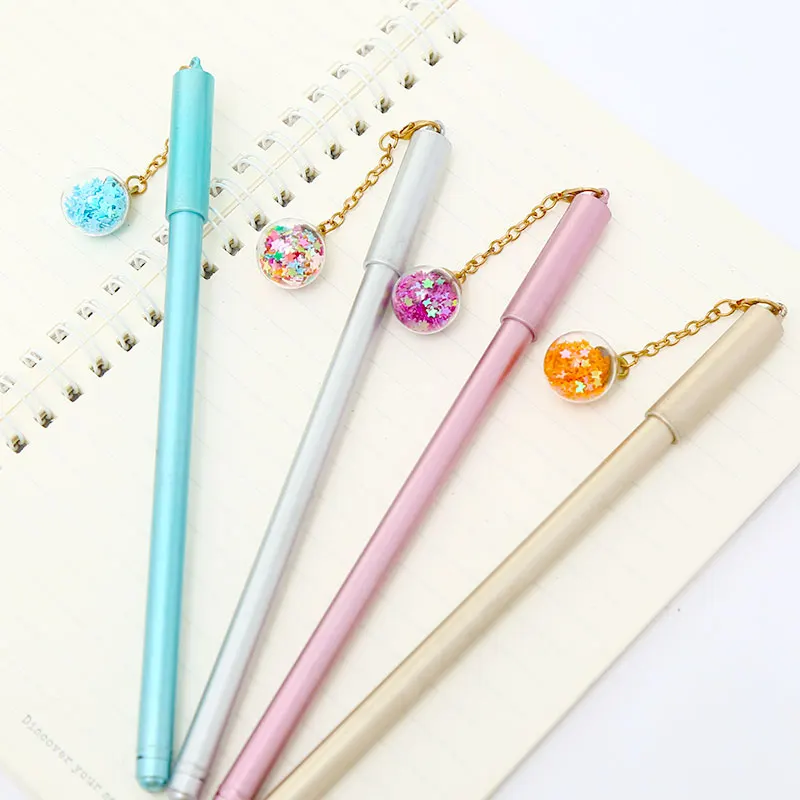 12 шт./компл. креативные милые шар геля подвеска pens синие чернила Kawaii магазина канцелярских принадлежностей вещь Карандаш Чехол сумка Школа Материал стационарный