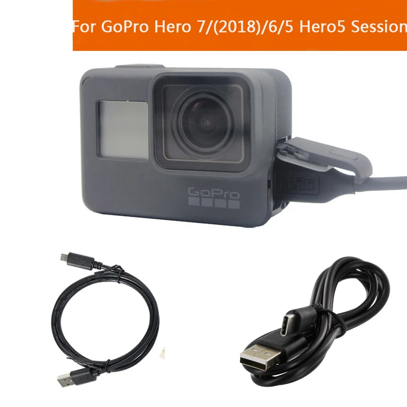 

Charging USB for Gopro Hero 7/6/5 Hero5 Session Cable Type-c Sync Data Line Action Sport Camera Accessories
