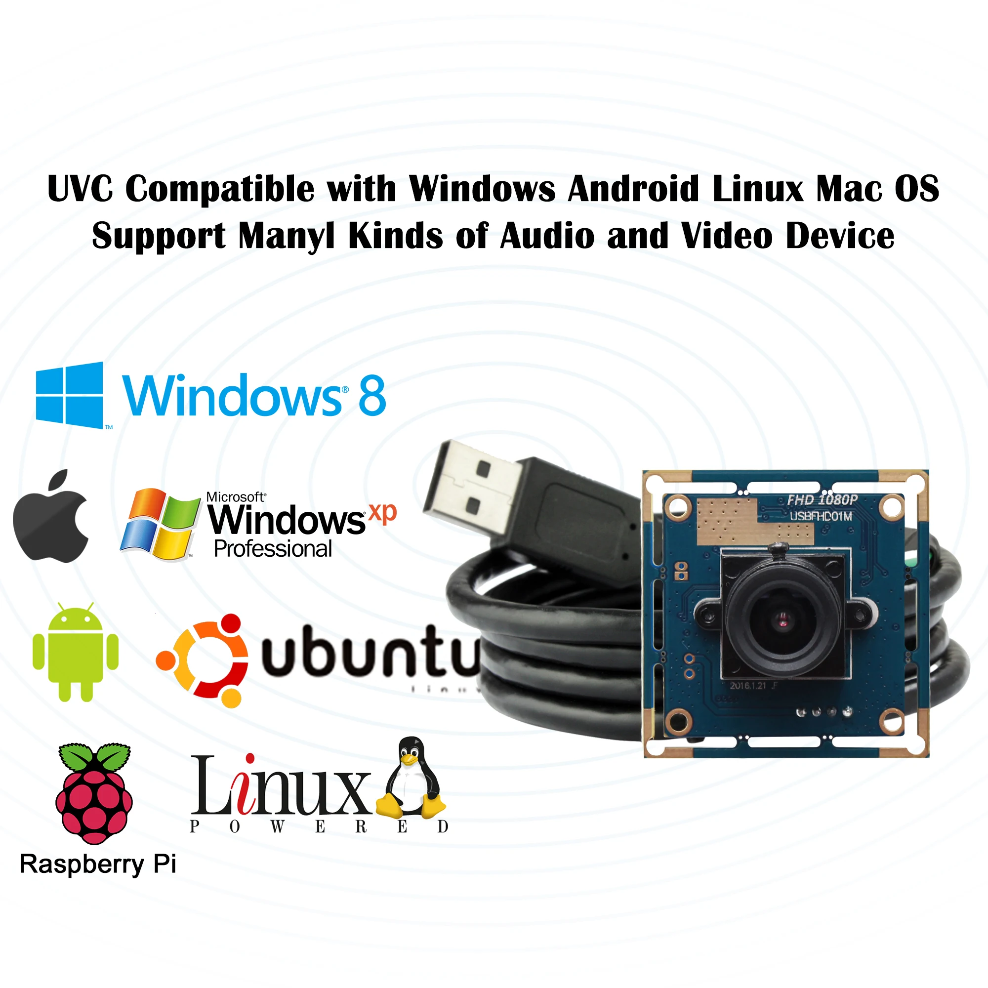 1080p 1/2.7 OV2710 High Speed 30/60fps Mini Webcam CMOS USB Camera module with 8mm Lens for Andoroid/Linux/Windows Mac OS | Безопасность
