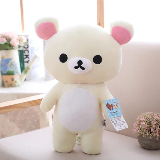 white 60cm 20-80 см Большой размер Rilakkuma пара Плюшевая Кукла Мягкие игрушки Подушка Аниме Желтый курица мультфильм подарки в виде животного для девушки - Цвет: white 60cm