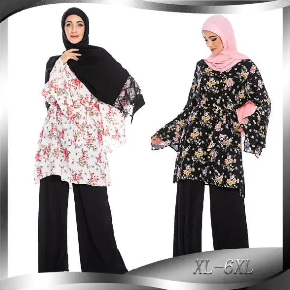 Элегантные женские топы с принтом Abaya, мусульманская блузка, платье-рубашка, длинный халат, платья, Vetement Femme Jubah Ramadan, Арабский кафтан, исламск...