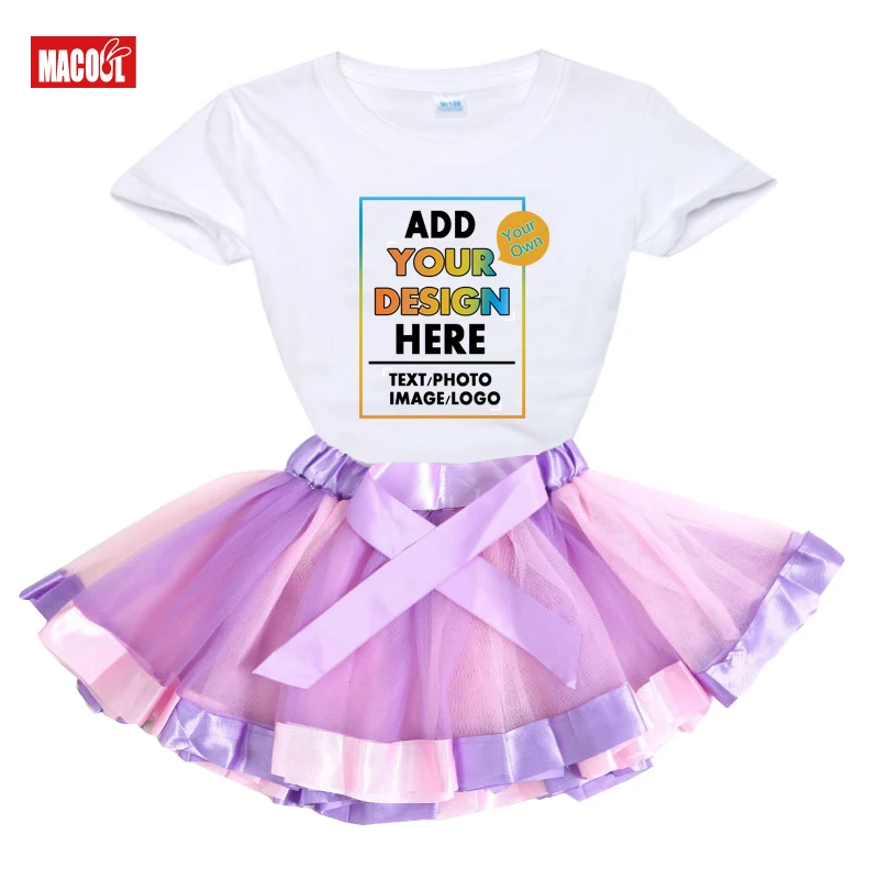 Your Own Design Custom Dress Baby Girl Birthday Dress Rainbow Kids Dresses 3 4 5Years Children Casual Little Girls Custom Party