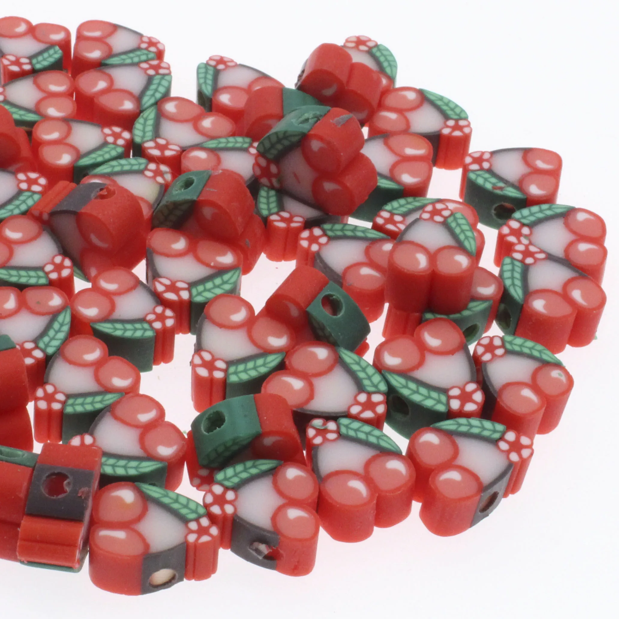 

CHONGAI 50Pcs fruit Beads Polymer Clay Beads Spacer Beads For Jewelry Making DIY Bracelet necklace 9X11mm